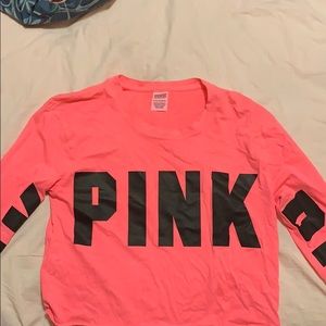 PINK long sleeve crop top